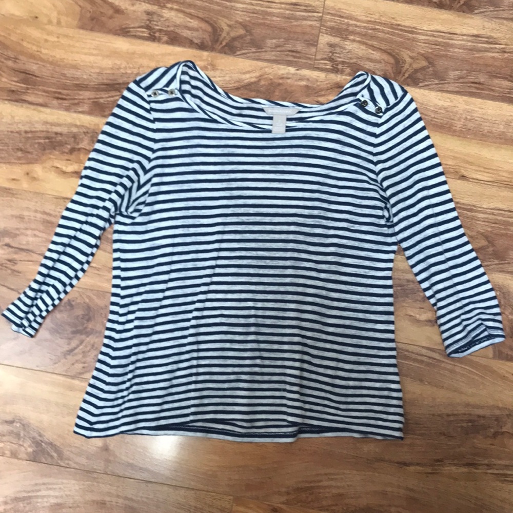 3/4 sleeve striped top